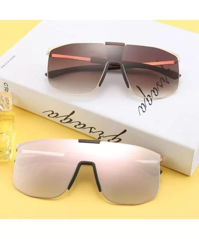 Sexy Shield Oversized Sunglasses Women Men Trendy Glasses Vintage Windproof Square Rimless Sun Glasses UV400 - CI1935KIH58 $2...