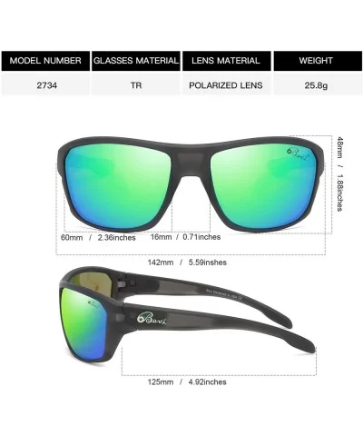 Polarized Sports Sunglasses for Women and Men Driving Shades Cycling Running UV Protection - Green - CN1936G4WRK $34.14 Overs...