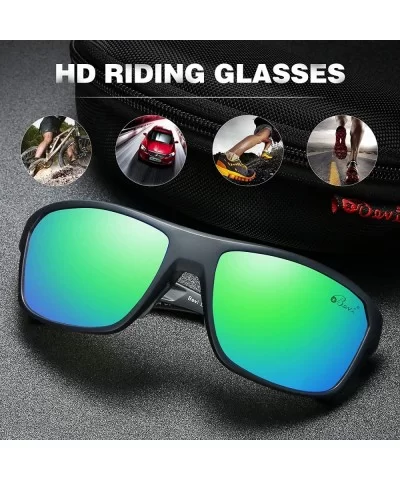 Polarized Sports Sunglasses for Women and Men Driving Shades Cycling Running UV Protection - Green - CN1936G4WRK $34.14 Overs...