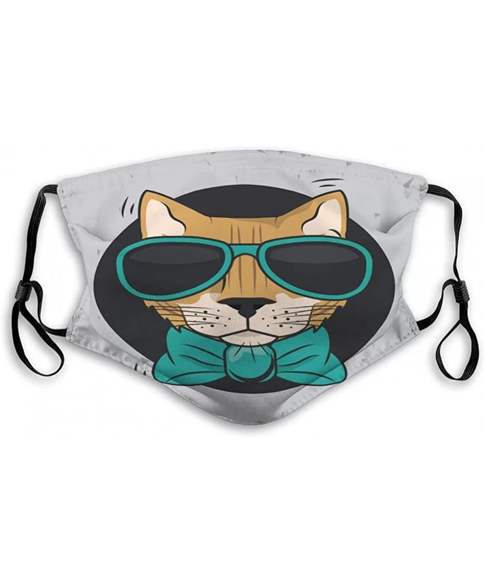Washable Breathable Shield Funny cat with Sunglasses Cool Style Elastic Cover - CA199XK3XNW $24.64 Shield