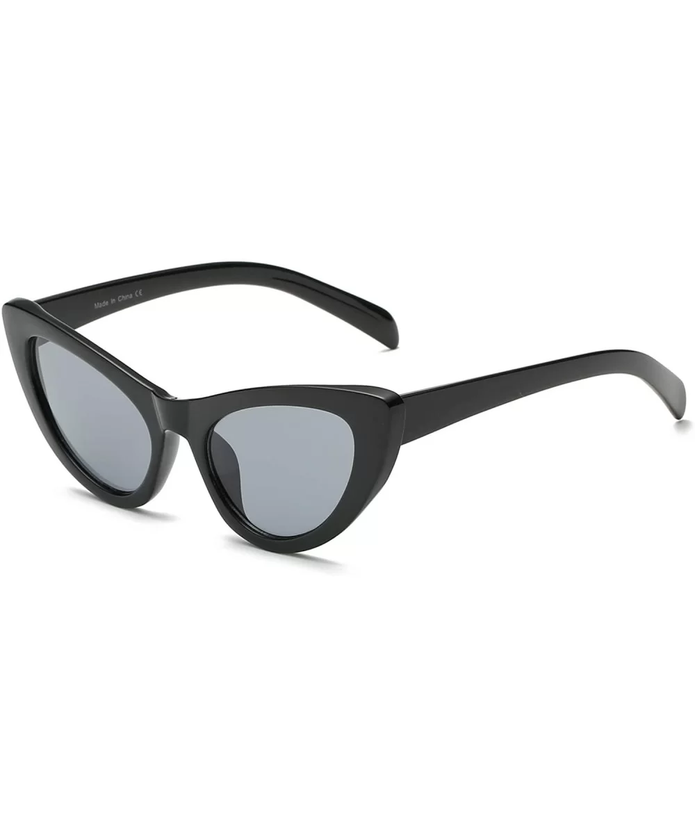 Women Retro Vintage Round High Pointed Cat Eye UV Protection Fashion Sunglasses - Black - C918WU7XE6D $32.01 Cat Eye