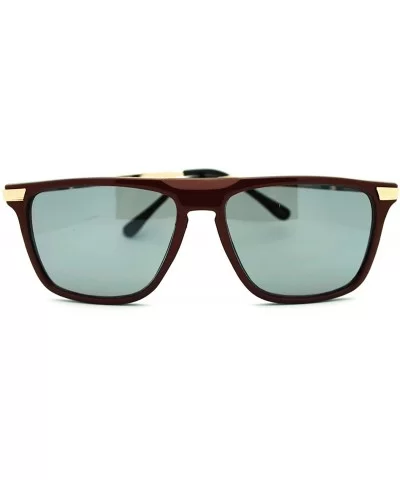 Flat Top Thin Square Frame Sunglasses Unisex Casual Fashion - Burgundy - CL1864OCNIK $12.75 Square