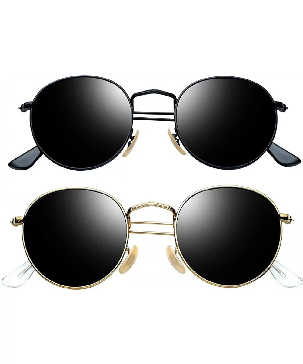 Round Sunglasses for Men Polarized Vintage Womens Men's Sun Glasses Hippie Retro Small Circle Glass - CV18X4TORH8 $13.48 Round