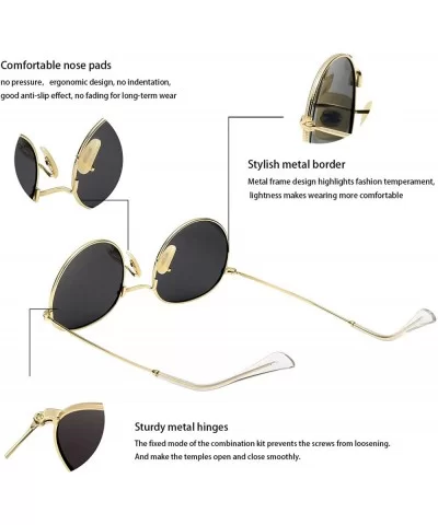 Round Sunglasses for Men Polarized Vintage Womens Men's Sun Glasses Hippie Retro Small Circle Glass - CV18X4TORH8 $13.48 Round