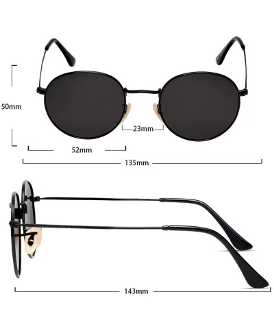 Round Sunglasses for Men Polarized Vintage Womens Men's Sun Glasses Hippie Retro Small Circle Glass - CV18X4TORH8 $13.48 Round