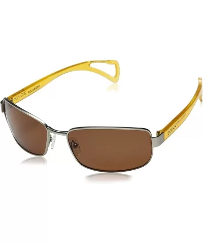 Dakota Watch Company Men's Wrap Polarized Sunglasses - Silver/Amber - CJ11SD2EPAJ $87.59 Wrap