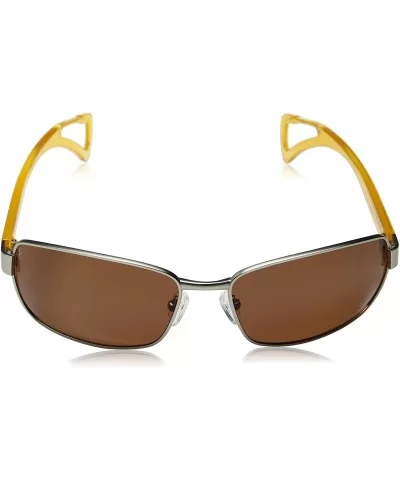 Dakota Watch Company Men's Wrap Polarized Sunglasses - Silver/Amber - CJ11SD2EPAJ $87.59 Wrap