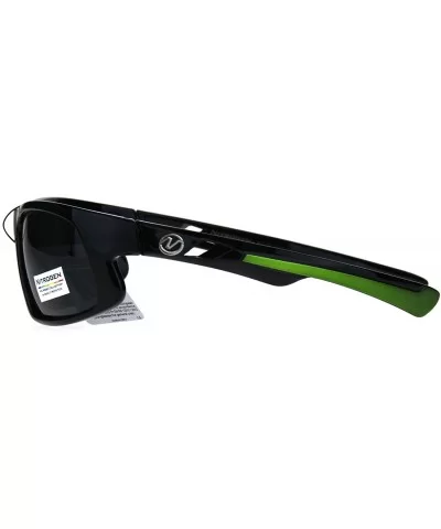 Nitrogen Mens Polarized Lens Sunglasses Wrap Around Rectangular UV 400 - Black Green - C2189WH97NM $16.63 Wrap