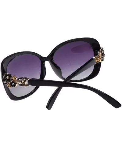 High-grade Ladies Gradient Polarizer Rose Set Auger Sun Glasses - Bright Black - CA11ZJZ2OPR $25.29 Sport