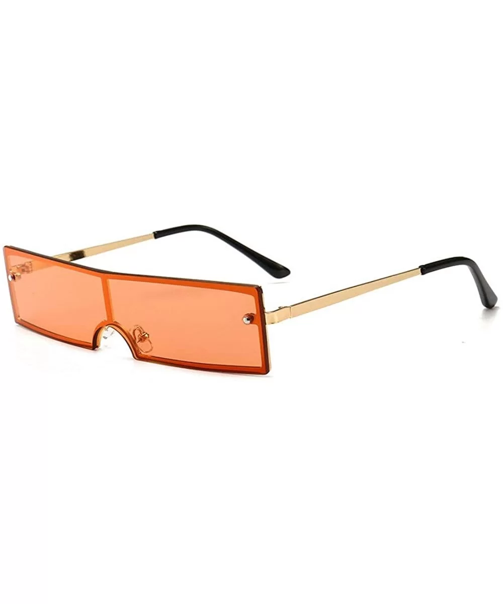 New European and American fashion trend rectangular unisex sunglasses - Orange - C018U0KKDQ4 $17.69 Rectangular