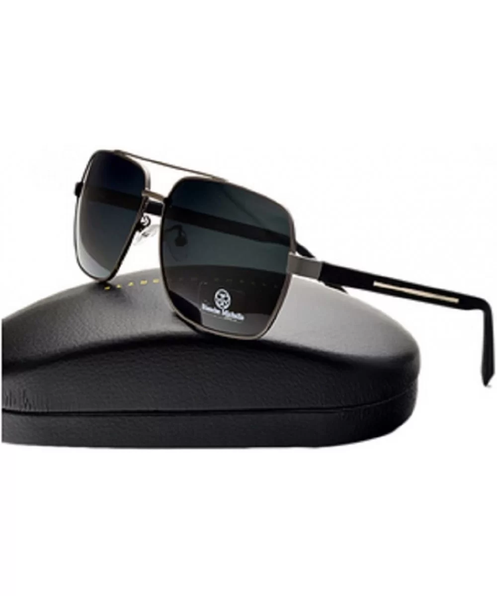 Square Sunglasses Men Polarized UV400 Fashion Mirror Sport sun glasses Oversized - Gray - CX189QI609T $40.29 Oversized
