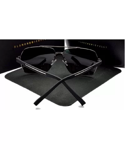 Square Sunglasses Men Polarized UV400 Fashion Mirror Sport sun glasses Oversized - Gray - CX189QI609T $40.29 Oversized
