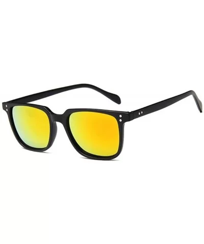 Sunglasses Retro Square Frame Color Coating UV400 Outdoor Sports Summer Sun 1 - 6 - CB18YLZO32X $11.03 Sport