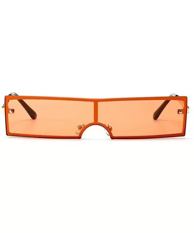 New European and American fashion trend rectangular unisex sunglasses - Orange - C018U0KKDQ4 $17.69 Rectangular