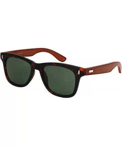 Classic Genuine Horned Rim Bamboo Sunglass 540845BM-SD - Set5 Matte Tortoise & Dark Brown/Green Lens - CW18EMIL3WD $24.62 Way...