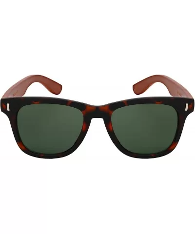 Classic Genuine Horned Rim Bamboo Sunglass 540845BM-SD - Set5 Matte Tortoise & Dark Brown/Green Lens - CW18EMIL3WD $24.62 Way...