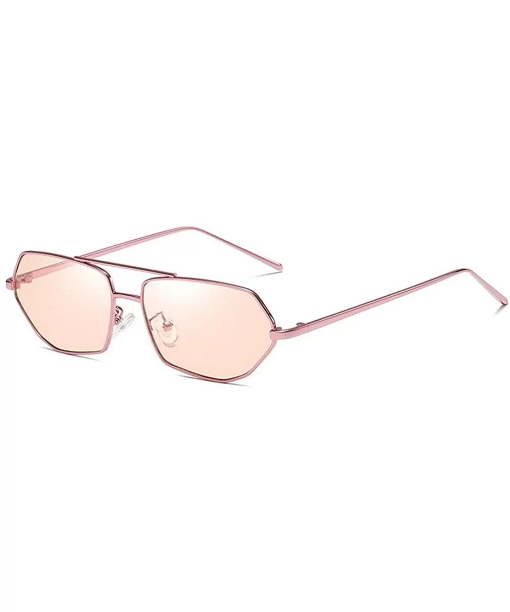 New polygon ladies fashion irregular metal frame square brand luxury designer women's sunglasses - Pink - CH18TEMW22T $18.71 ...