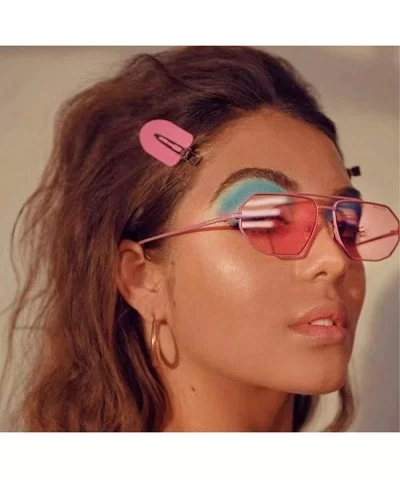 New polygon ladies fashion irregular metal frame square brand luxury designer women's sunglasses - Pink - CH18TEMW22T $18.71 ...