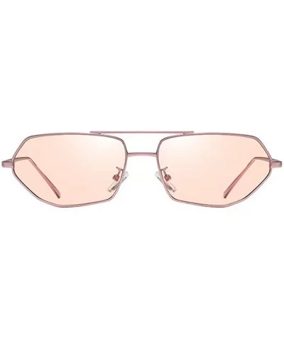 New polygon ladies fashion irregular metal frame square brand luxury designer women's sunglasses - Pink - CH18TEMW22T $18.71 ...