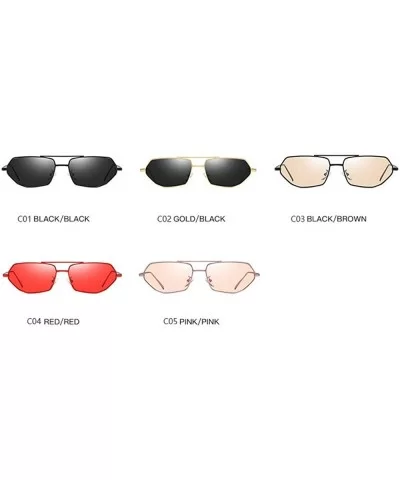 New polygon ladies fashion irregular metal frame square brand luxury designer women's sunglasses - Pink - CH18TEMW22T $18.71 ...