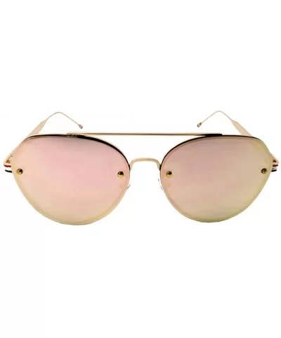 Aviators Mirrored Sunglasses Metal Frame Women Mens UV400 - Pink Mirrored Patriotic Frame - CP18RMKL5LZ $17.88 Aviator