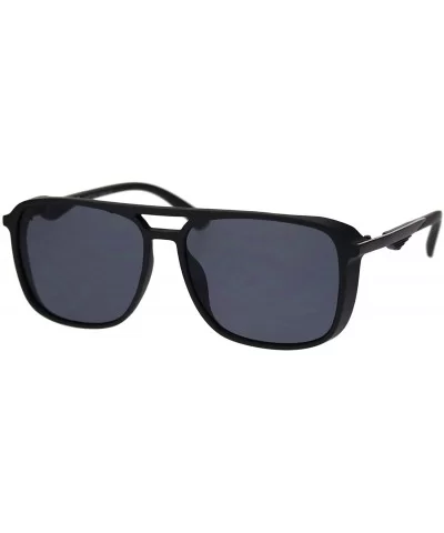 Unisex Sporty Fashion Sunglasses Square Side Cover Matte Frame UV 400 - Black (Black) - C618TRHX9RH $14.45 Square