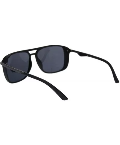 Unisex Sporty Fashion Sunglasses Square Side Cover Matte Frame UV 400 - Black (Black) - C618TRHX9RH $14.45 Square