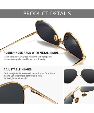 Women's Lightweight Oversized Aviator Sunglasses - Mirrored Polarized Lens - C318YQOH77L $24.51 Round