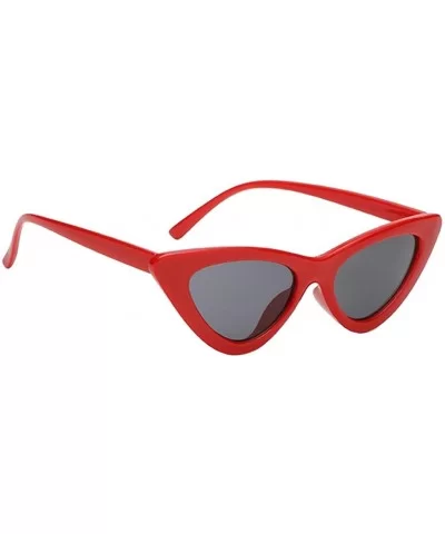 2Pcs Set Woman Girls Female Cat Eye Triangle Frame Sunglasses New UV400 - Red Gray & Black Green - C7198CNG0RX $20.02 Cat Eye