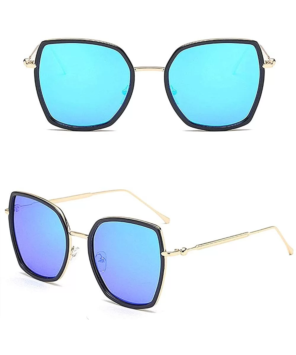 Fashion Sunglasses for Women WITH CASE Oversized Classic Ladies Shades UV400 Protection - Blue - CD18R6XK2SG $12.00 Oversized