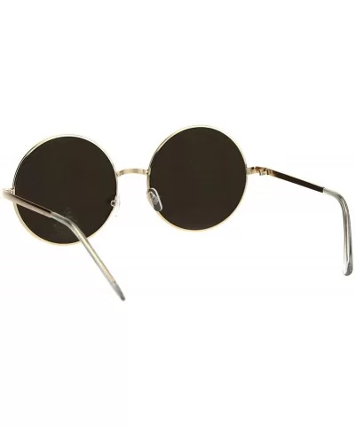 Round Circle Metal Frame Sunglasses Womens Fashion Mirror Lens UV 400 - Gold (Teal Mirror) - C418KE7TSHH $14.42 Round