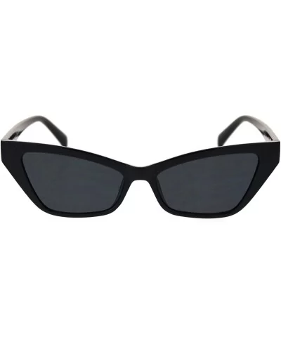 Mod Chic Squared Cat Eye Narrow Plastic Sunglasses - All Black - CS18R2G2AZT $13.35 Cat Eye