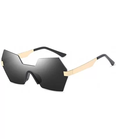 retro riding windproof sunglasses metal sunglasses - Gold Frame Gray Lens - CP185ED98L8 $80.38 Sport