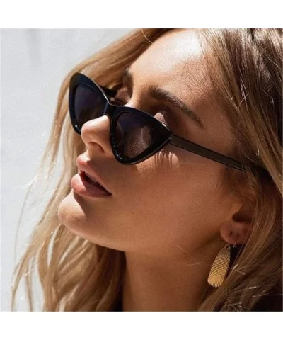 Retro Clout Goggles Vintage Cat Eye Sunglasses Women Glasses Kurt Cobain Trendy Narrow Plastic Frame - C418I5DCAMQ $13.15 Goggle