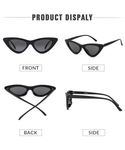 Retro Clout Goggles Vintage Cat Eye Sunglasses Women Glasses Kurt Cobain Trendy Narrow Plastic Frame - C418I5DCAMQ $13.15 Goggle