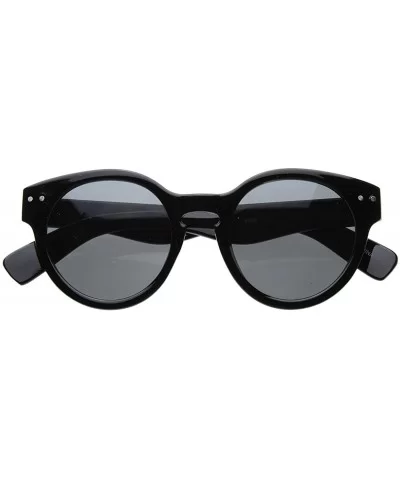 Retro Eyewear Vintage Inspired Bold Thick Circle Frames Round Sunglasses (Matte Black) - C2116Q2LPCF $12.88 Wayfarer