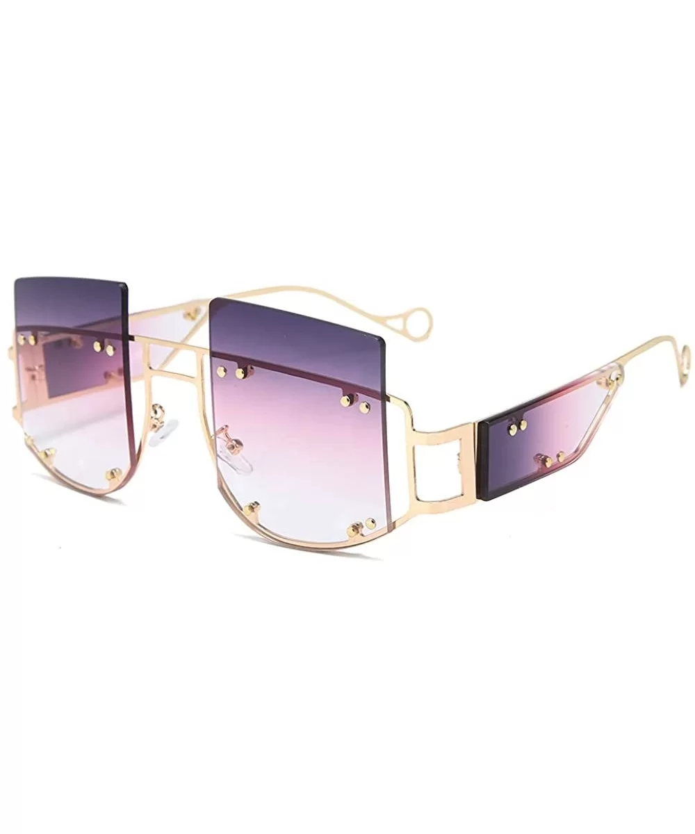 Woman Retro Oversized Big Square Frame UV400 Polarized Sunglasses for Female 2130 - Purple - CI18ZA5A65W $51.01 Oversized