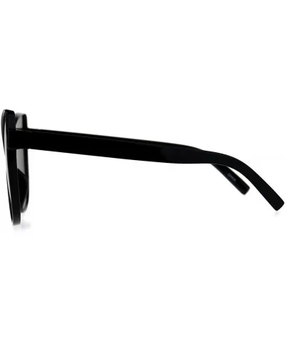 Womens Oversize Cat Eye Butterfly Thin Plastic Color Mirror Sunglasses - Black Silver - C918C98W9WN $13.28 Cat Eye