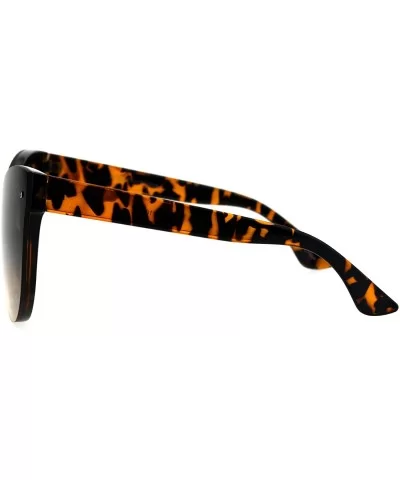 Womens Oceanic Gradient Shield Lens Horned Cat Eye Sunglasses - Tortoise Brown Smoke - CB185OSRG5N $12.53 Cat Eye