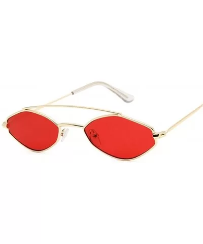 Women Cat Eye Sunglasses Cute Sexy Summer Retro Small Frame Black Red Cateye Sun Glasses - Goldpink - CY198Y3KOHD $14.08 Cat Eye