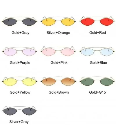 Women Cat Eye Sunglasses Cute Sexy Summer Retro Small Frame Black Red Cateye Sun Glasses - Goldpink - CY198Y3KOHD $14.08 Cat Eye