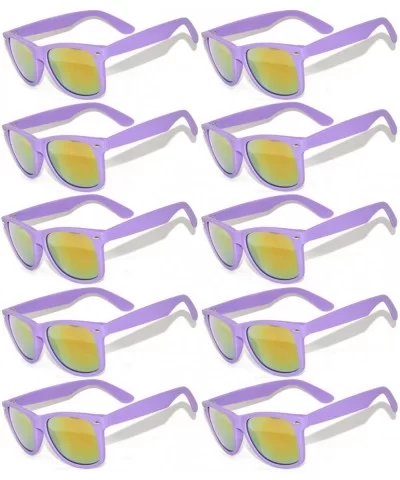 Vintage Full Mirror Lens Sunglasses Matte Frame 10 Pairs in Multiple Colors OWL. - 10_pairs_purple_matte - CI127ENAJOD $40.55...