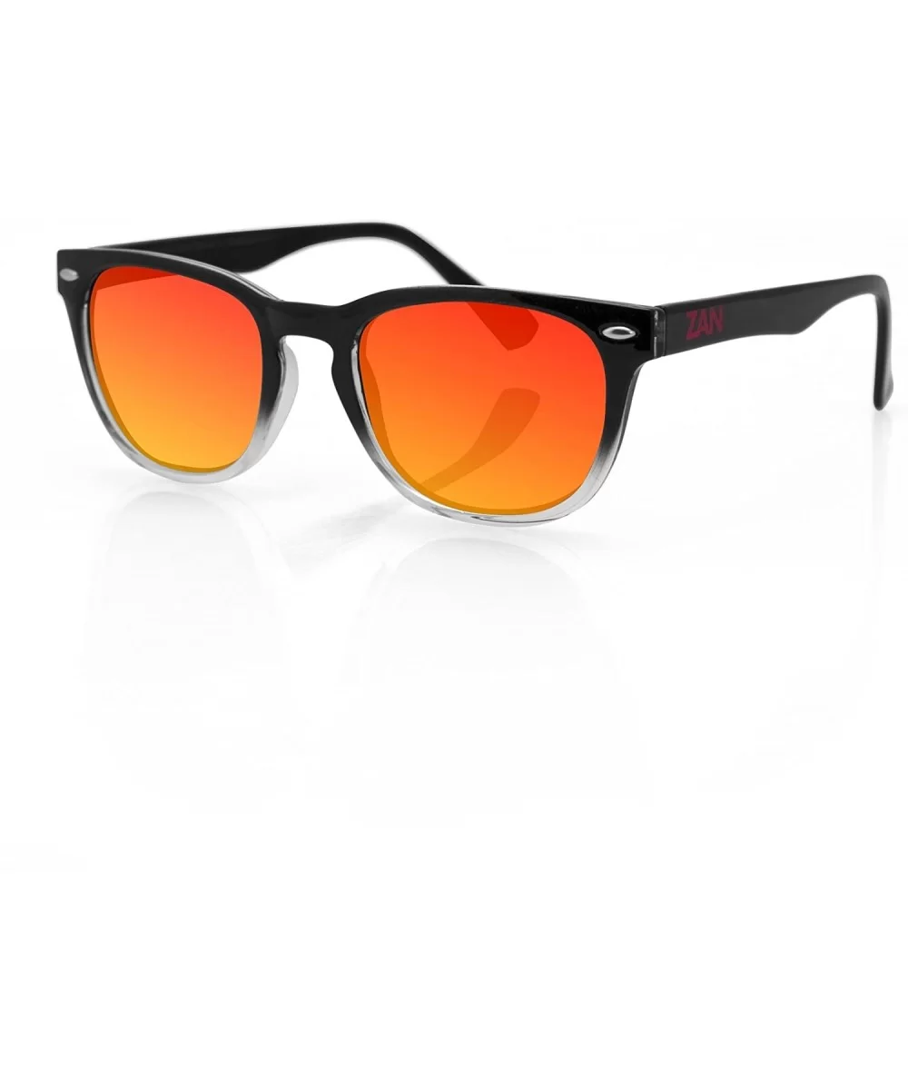 NVS Sunglasses - Black Gradient Frame- Smoked Crimson Mirror Lens - C011ASDSVOH $21.74 Sport