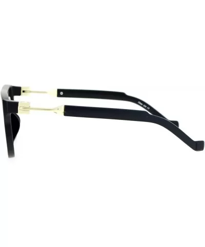 Rectangular Flat Top Futurism Retro Sunglasses - Matte Black Black - CI12N9OHTIV $18.07 Rectangular