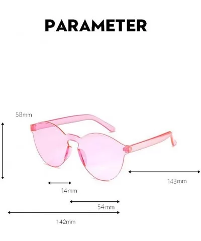 Heart Shaped Rimless Sunglasses One Pieces Transparent Lens Candy Color Frameless Glasses Tinted Love Eyewear - C91905306UO $...