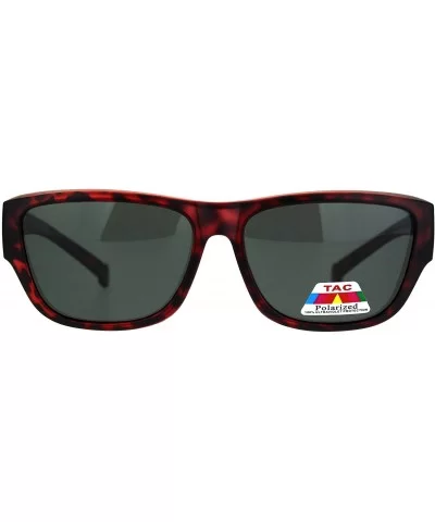 Anti-reflective Polarized Lens Fit Over Rectangular Plastic Sunglasses - Burgundy Tortoise - CE18LMWHXYK $17.56 Square