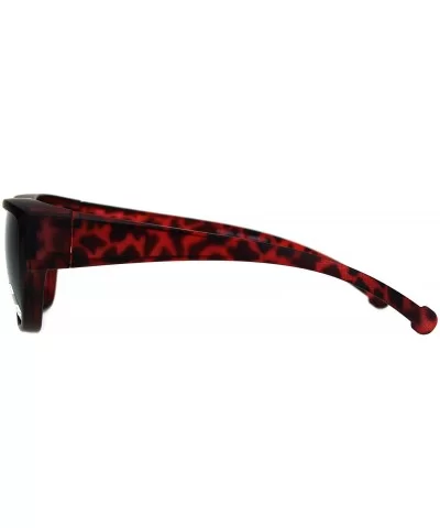 Anti-reflective Polarized Lens Fit Over Rectangular Plastic Sunglasses - Burgundy Tortoise - CE18LMWHXYK $17.56 Square