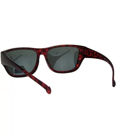 Anti-reflective Polarized Lens Fit Over Rectangular Plastic Sunglasses - Burgundy Tortoise - CE18LMWHXYK $17.56 Square