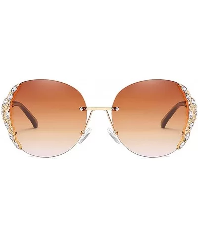 Women Fashion Round Pearl Frame Sunglasses UV Protection Sunglasses - Gold Frame/Tea - CD199UKQKNN $22.43 Round