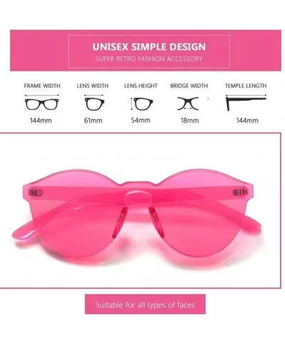 Rimless Sunglasses Oversized Colored Transparent Round Eyewear Retro Eyeglasses for Women Men - Rose - C518Y40OSXG $10.79 Round